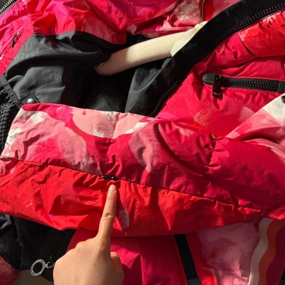 Goldbergh Puffer Ski Jacket Alpenrose Floral Print Hooded Down Pink Size 8 - Picture 8 of 8